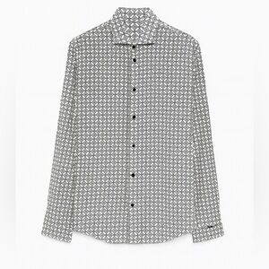 Express Black and White Casual Button Down Shirt